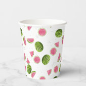 サマーピンク&グリーンスイカパターン 紙コップ (正面)