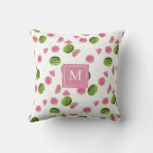 サマーピンク&グリーンスイカモノグラムイニシャル クッション (裏面)
