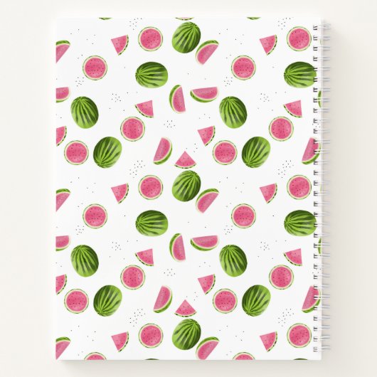 サマーピンク&グリーンスイカレシピクックブック ノートブック (裏面)