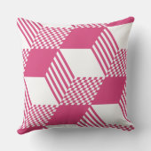 サマーピンク&ホワイトストライプダイヤモンド市松模様に クッション (裏面)