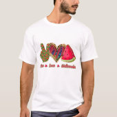 サマーピースラブスイカデザイン Tシャツ (正面)