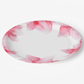 サマーピーチコーラルウォーターフローラシック ペーパープレート (アングル)