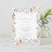 サマーピーチテラコッタボタニカルブライダルシャワー 招待状 (スタンド正面)
