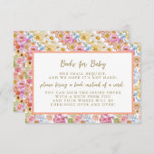 サマーピーチフローラ開花ブックスフォーベビー エンクロージャーカード (正面/裏面)