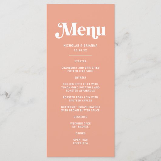 サマーピーチ結婚ズ メニュー (正面)