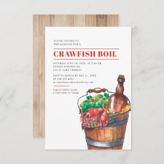 サマーファミリークロウフィッシュお祝い 招待状 (正面/裏面)