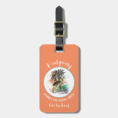 サマーファミリーバケーションオレンジ ラゲッジタグ (正面縦)