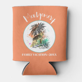 サマーファミリーバケーションオレンジ 缶クーラー