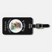サマーファミリーバケーションブラック ラゲッジタグ (正面横)