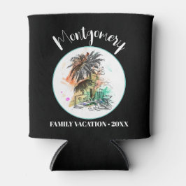 サマーファミリーバケーションブラック 缶クーラー