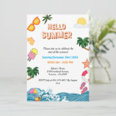 サマーファミリービーチプールパーティー 招待状 (スタンド正面)