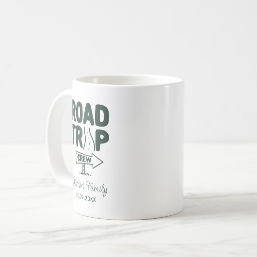 サマーファミリーロードトリップタイポグラフィキープサケ コーヒーマグカップ (正面左)