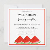 サマーファミリー懇親会スイカパーティーピクニック 招待状 (正面)