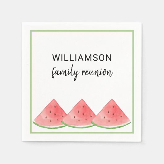 サマーファミリー懇親会スイカ スタンダードカクテルナプキン (正面)