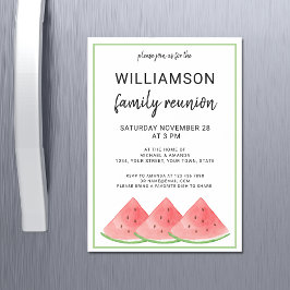 サマーファミリー懇親会スイカ マグネット招待状