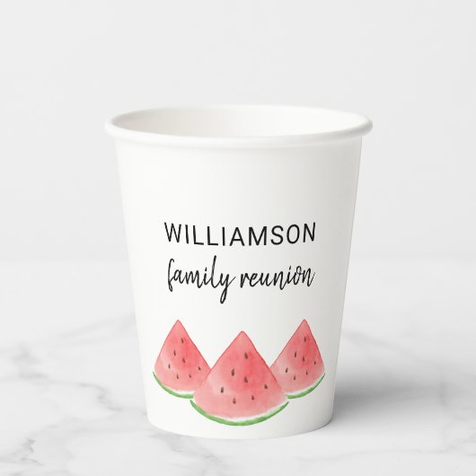 サマーファミリー懇親会スイカ 紙コップ (裏面)