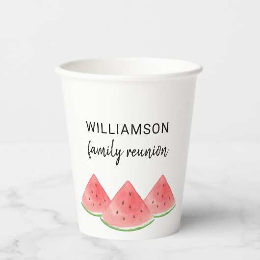 サマーファミリー懇親会スイカ 紙コップ (正面)