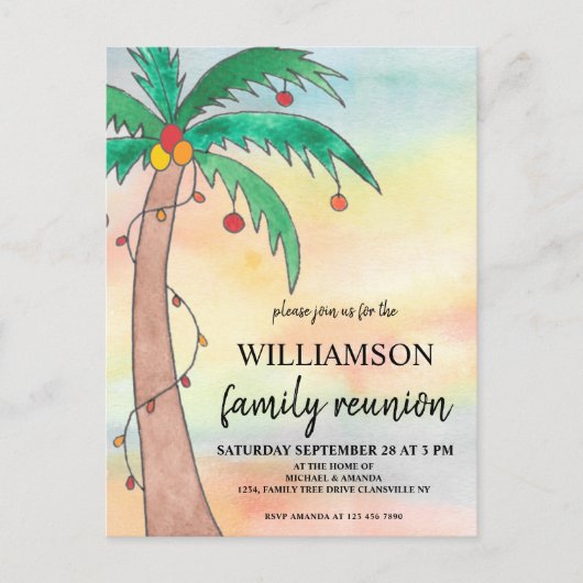 サマーファミリー懇親会招待状はがき 案内ポストカード (正面)