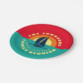 サマーファミリー懇親会湖パーティー名前をカスタムする ペーパープレート (アングル)