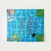 サマーファン プール 卒業式 現代の写真用背景 タペストリー (正面(横))