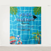 サマーファン プール 卒業式 現代の写真用背景 タペストリー (正面)