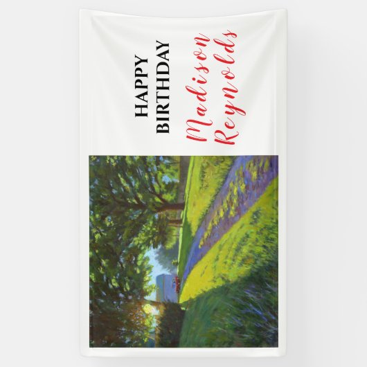 サマーファームシーンインブライトサンライト誕生日 横断幕 (縦)