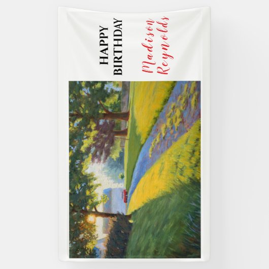 サマーファームシーンインブライトサンライト誕生日 横断幕 (縦)