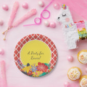 サマーフィエスタレッドフローラクローバーと名前 ペーパープレート (パーティー)