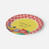 サマーフィエスタレッドフローラクローバーと名前 ペーパープレート (アングル)