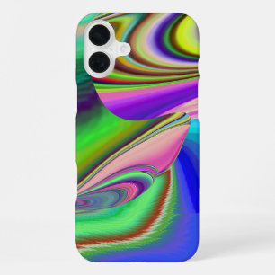 サマーフィーリング、抽象的な3Dレインボーアート iPhone 16 PLUSケース