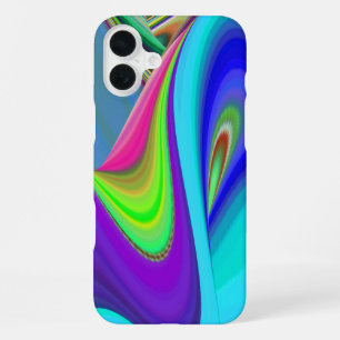 サマーフィーリング、抽象的な3Dレインボーアート iPhone 16 PLUSケース