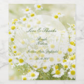 サマーフィールドデイジーカモミールフラワー結婚フローラ ワインラベル (シングルラベル)