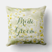 サマーフィールドデイジーデイジーフラワー結婚ズフォーエバー クッション (裏面)