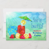 サマーフェスタパーティの招待状 – 熱帯飲料 招待状 (正面)