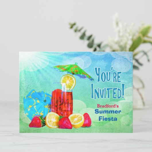 サマーフェスタパーティの招待状 – 熱帯飲料 招待状 (スタンド正面)
