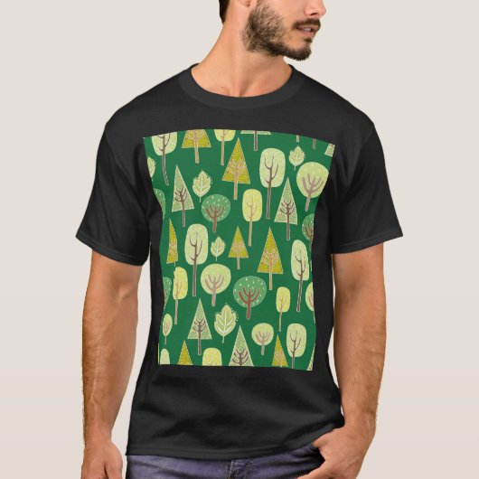 サマーフォレスト:自然インスパイアデザイン Tシャツ (正面)