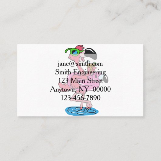 サマーフラミンゴ漫画|背景色を選択 名刺 (正面)