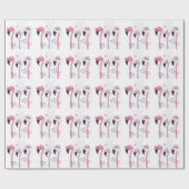 サマーフラミンゴ：ビーチヴィンテージイラストレーション。 ラッピングペーパー (フラット)