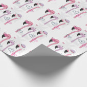 サマーフラミンゴ：ビーチヴィンテージイラストレーション。 ラッピングペーパー (角)