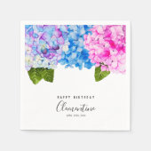 サマーフラワーズウォーターカラーイラストレーション | バースデー スタンダードカクテルナプキン (正面)