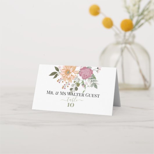 サマーフラワーズゲストテーブルナンバ プレイスカード (正面)