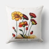 サマーフラワーズコットン装飾用クッション クッション (裏面)