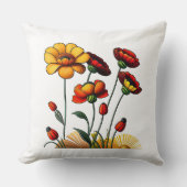 サマーフラワーズコットン装飾用クッション クッション (正面)