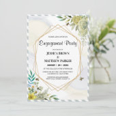 サマーフラワーズゴールデンフレーム婚約 招待状 (スタンド正面)