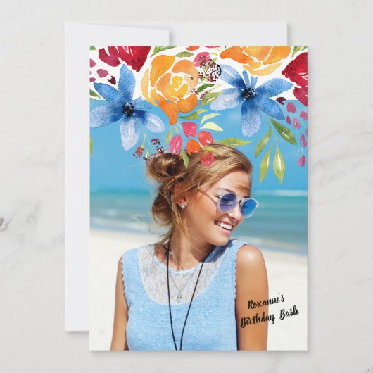 サマーフラワーズフォト招待状 招待状 (正面)