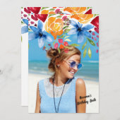 サマーフラワーズフォト招待状 招待状 (正面/裏面)