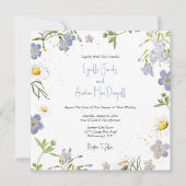 サマーフラワーズブルー結婚式招待状 招待状 (正面)