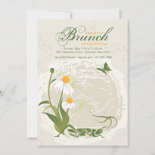 サマーフラワーズマザーズデイ招待状 招待状 (正面)