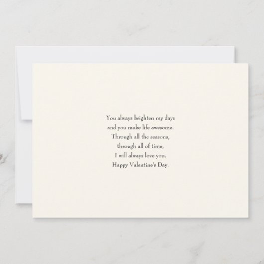 サマーフラワーブーケお洒落ボホバレンタイン カード (裏面)