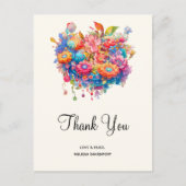 サマーフラワーブーケお洒落ボホ ポストカード (正面)